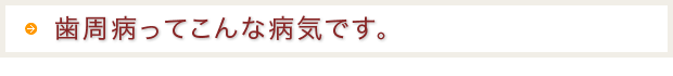 歯周病ってこんな病気です