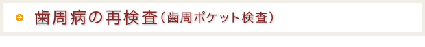 歯周病の再検査　（歯周ポケット検査）